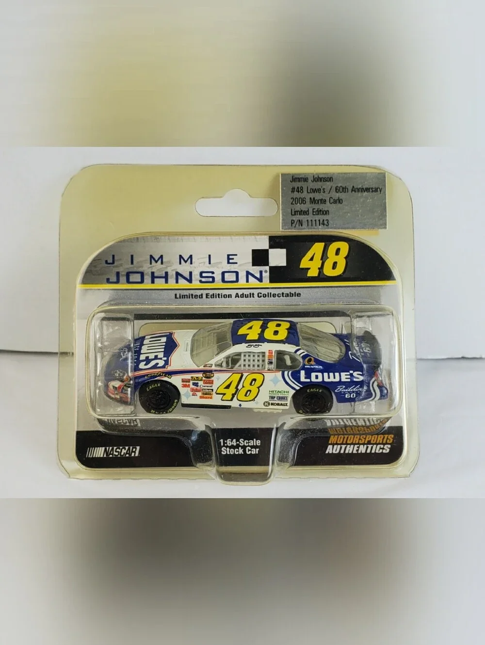 Motorsports Authentic Jimmie Johnson #48 Lowes Limited Ed. 2006 Monte Carlo 1:64